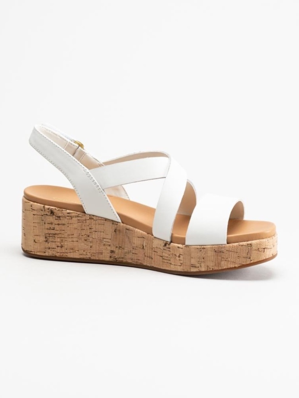 Women's Clarks Kimmei Cork Sandal in White Leather, 26164359